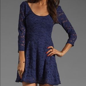 free people navy lace dress